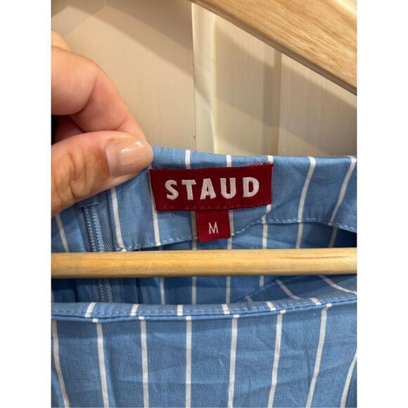 NEW WITH TAGS!! STAUD AMY DRESS AZURE PINSTRIPE - Picture 4 of 9